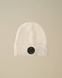 CP COMPANY HAT MERINO WOOL LENS BEANIE OFF WHITE