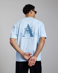 AEDEN T-SHIRT SOLACE TEE L-BLAUW