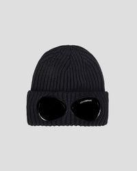 CP Company Hat Merino Wool Goggle Beanie Black