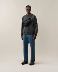 CP COMPANY SWEATER DIAGONAL RAISED FLEECH CREWNECK LENS D-GRIJS