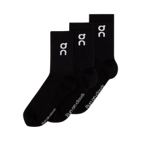 ON RUNNING ACCESSOIRE LOGO SOCK HIGH 3P ZWART