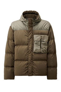 CP COMPANY JACKET CHROME-R MIXED GOGGLE DOWN JACKET BROWN