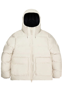 RAINS JACKET ALTA LONG PUFFER CARGO BEIGE