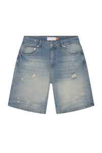 CROYEZ CD2 WASHED DENIM SHORTS L-BLUE