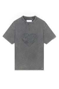 CROYEZ T-SHIRT CUT OUT OUT HEART T-SHIRT GREY