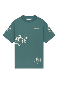 CROYEZ T-SHIRT INITIAL FLOWER T-SHIRT GREEN