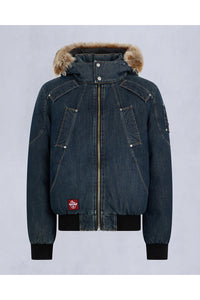 MOOSE KNUCKLES JACKET EVISU X MOOSE DENIM DOWN D-BLUE
