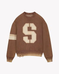 Saint Blanc MINK CUT NECK SWEATER BROWN