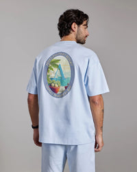 AEDEN T-SHIRT ZAVIANO TEE L-BLAUW