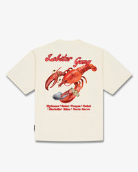 BARON FILOU T-SHIRT LOBSTER GANG OVERSIZED BACKPRINT OFF WHITE