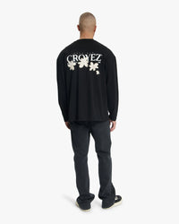 CROYEZ T-SHIRT BOTANIQUE LONGSLEEVE T-SHIRT ZWART