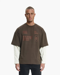 CROYEZ T-SHIRT SHOWROOM DOUBLE SLEEVE T-SHIRT BRUIN