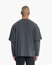 CROYEZ T-SHIRT SHOWROOM DOUBLE SLEEVE T-SHIRT D-GRIJS