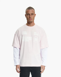 CROYEZ T-SHIRT SHOWROOM DOUBLE SLEEVE T-SHIRT ROZE