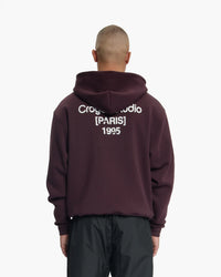 CROYEZ SWEATER STUDIO DAMAGED ZIP HOODIE BORDEAUX