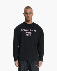CROYEZ T-SHIRT DAMAGED LONGSLEEVE T-SHIRT ZWART