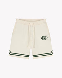 Saint Blanc SHORT KNITTED CREST POLO SHORT WIT - GROEN