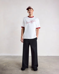 Saint Blanc T-SHIRT SCRIBBLE RINGER T-SHIRT WIT