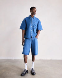 Saint Blanc SHORT EDITOR DENIM SHORT BLAUW