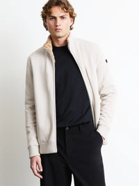 RRD TRUI COTTON PLAIN VELVET RIB FULL ZIP SOFT BEIGE