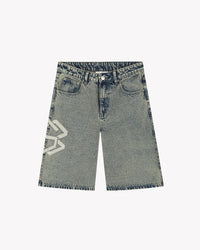 Saint Blanc SHORT WASHED DENIM SHORT BLAUW